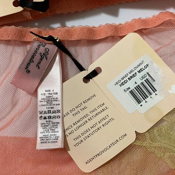 Agent Provocateur Heidi Melon 2-piece Set: Bra 34D/ Brief AP4 Large - Picture 8 of 8